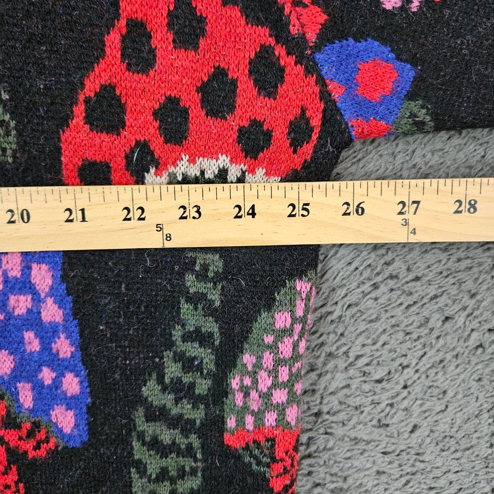 Farm Rio Mixed Print Mushroom Apple Snake Cardigan Sweater Pink Black Womens M - Picture 2 of 7